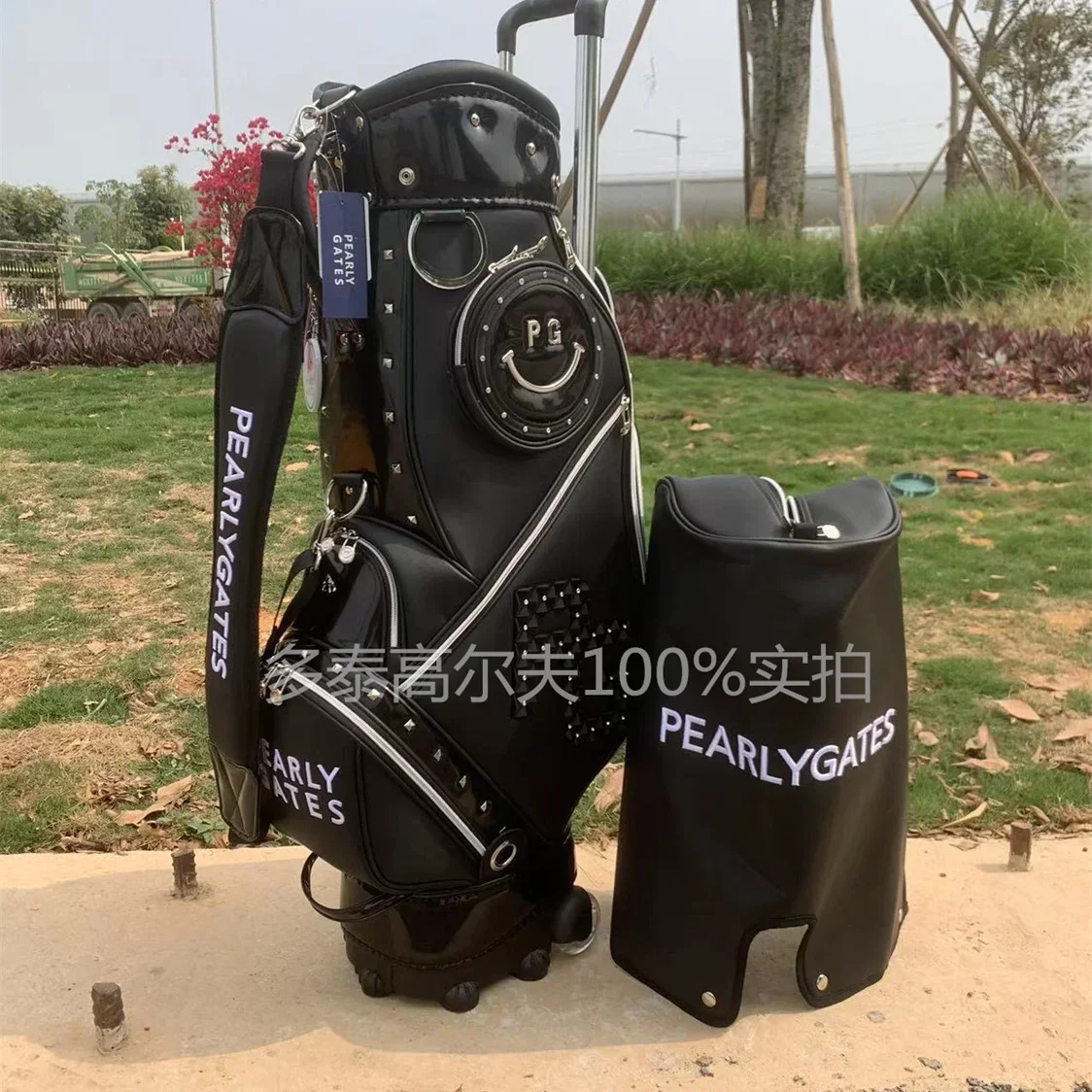 

24 Diamond Golf Bag Tie Rod Bag Pulley Multi-purpose Men's Waterproof PU Golf Standard Bag 골프백