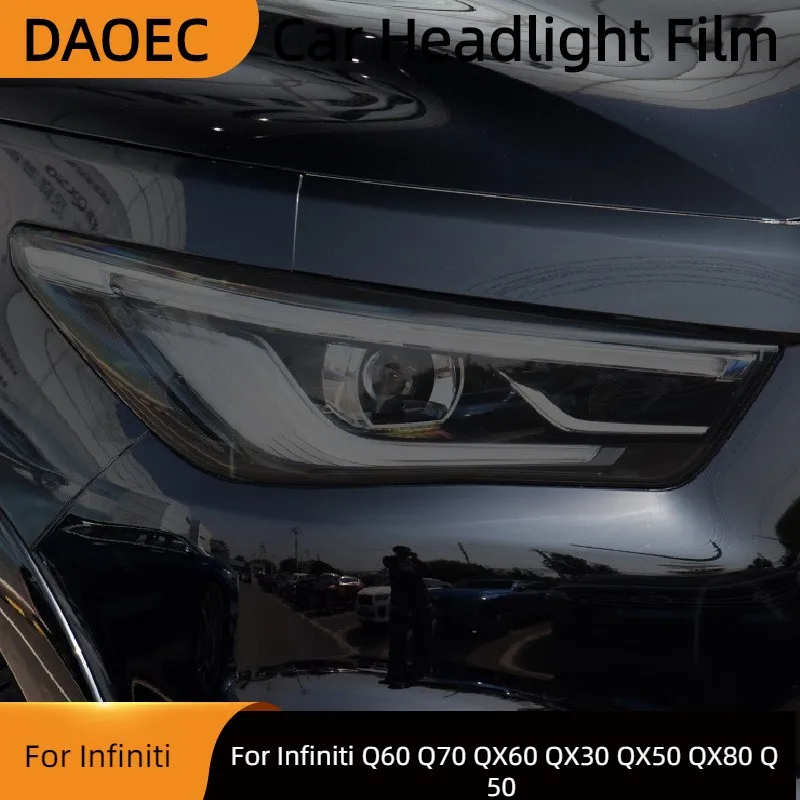 

For Infiniti Q60 Q70 QX60 QX30 QX50 QX80 Q50 Car Headlight Protection Tint Film Smoke Black Transparent TPU Protective Sticker