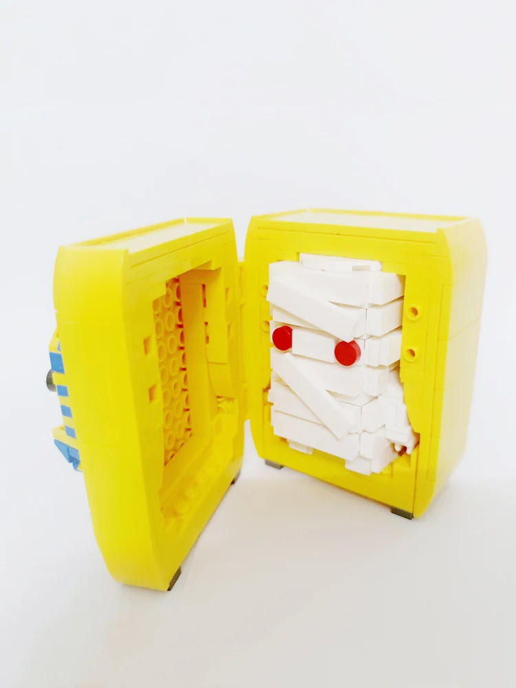 Alle Saints Tag Kreative Pharao Mumie Moc Gebäude Block Alten Ägyptischen Sarg Ziegel Großen Kopf Figur Halloween Pädagogisches Spielzeug – Detail 6