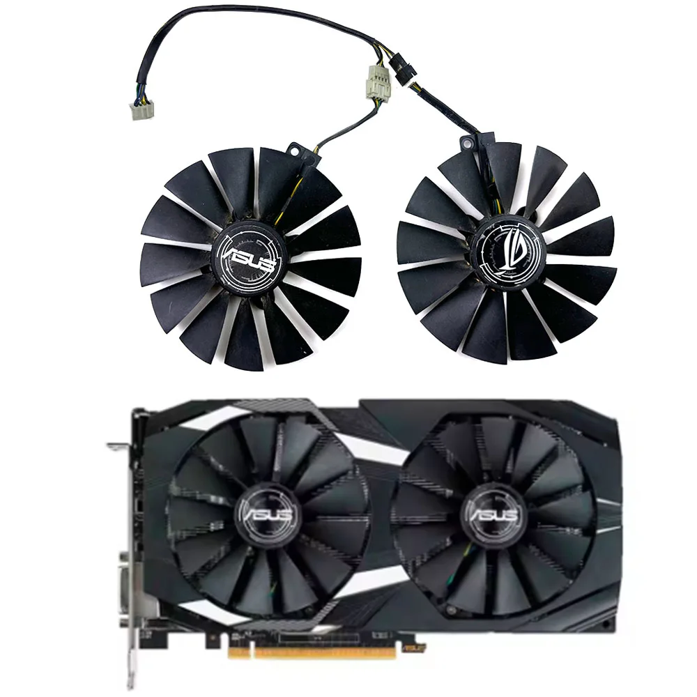 NEW Original 95MM PLD10010S12H RX580 GPU Fan For ASUS DUAL ROG