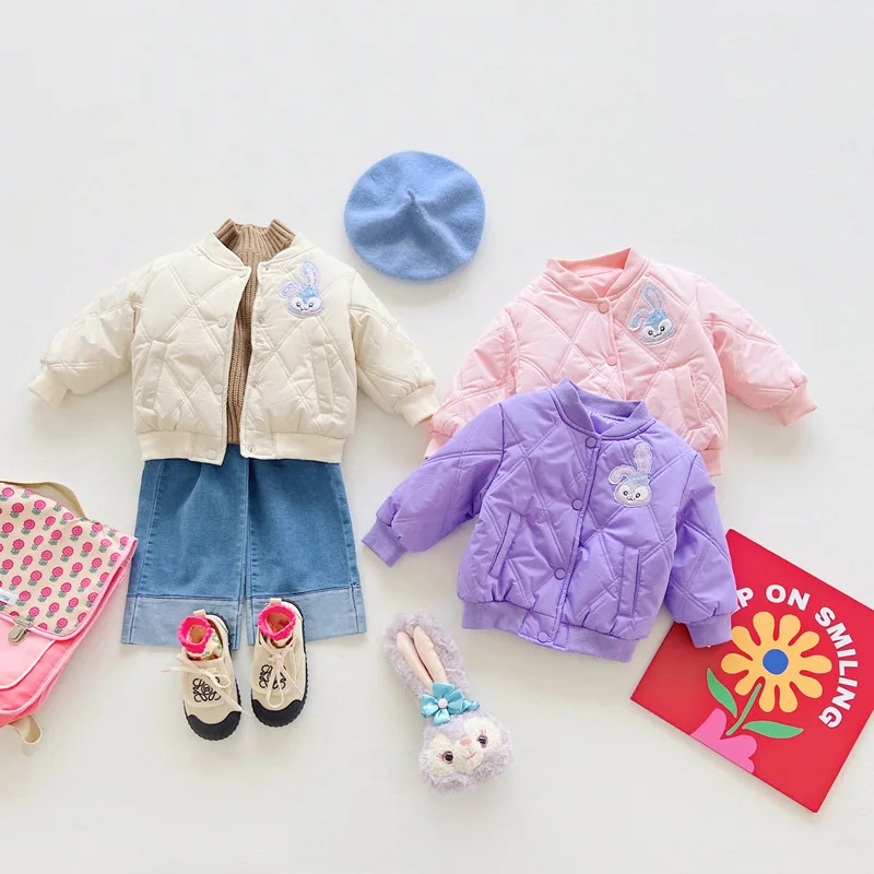 The new 2022 qiu dongthick jacket embroidered coat baby baseball uniform cotton-padded jacket coat to keep warm