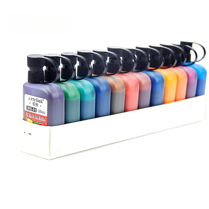 12-colors Erasable Whiteboard Pen Ink Refill Oil-based Ink Multi-color Set Large-head Marker Convenient Refill Liquid fountain pen ink