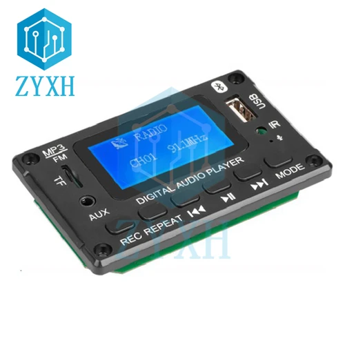 블루투스 5.0 MP3 WMA 디코더 보드 무선 자동차 오디오 플레이어, USB TF FM AUX LCD 컬러 스크린, IR 원격 제어 3