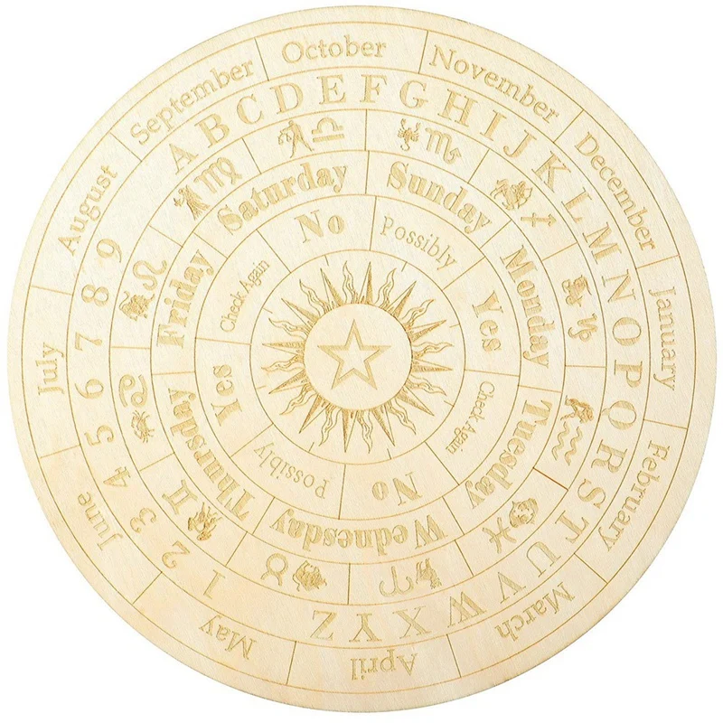 Star Pendulum Board Wooden Dowsing Board Spirit Divination Metaphysical Message