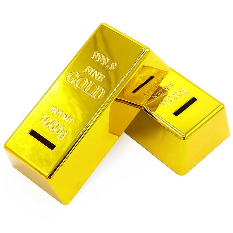Funny Simulation Money Box Gold Bullion Hollow Gold Brick Bar Props Event Ornaments Kids Birthday Gift