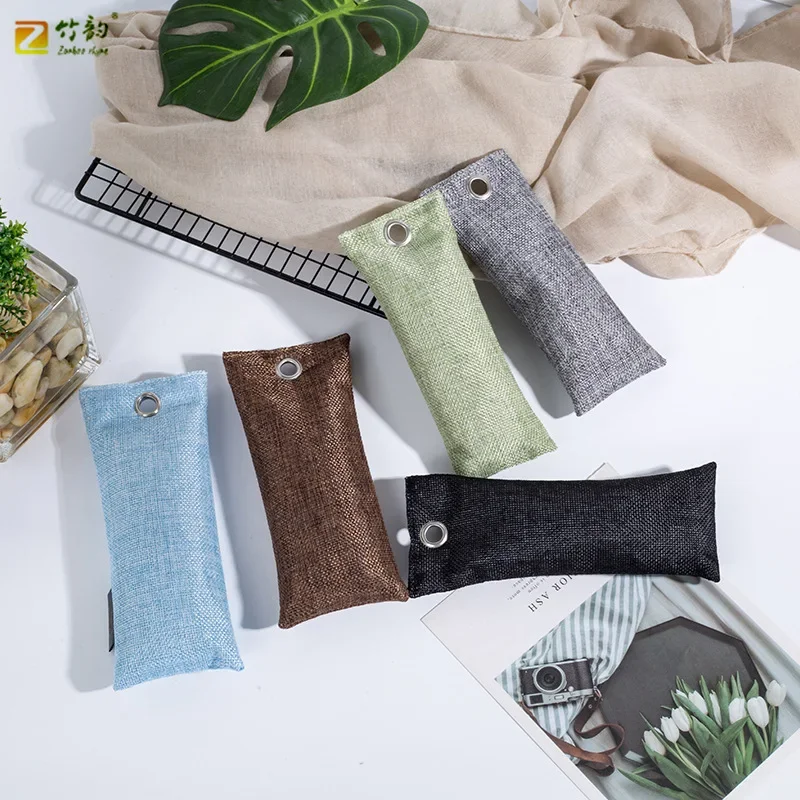 50g Bamboo Charcoal Bag Linen Moisture-proof Deodorant Charcoal Bag Home Car Activated Carbon bag for Shoes 50g