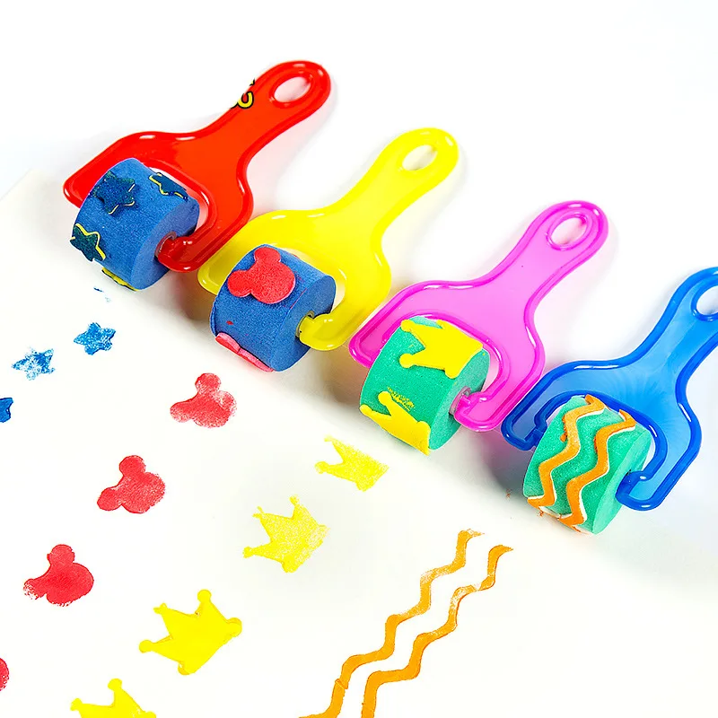 Children Toddler Sponge Stamp Brush Kits Flower Drawing Toys for Children Paint Educational DIY Art Craft Creativity Tools DDJ 5