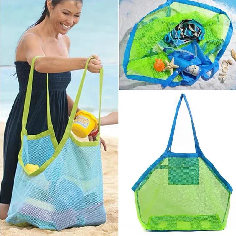 Beach Bag Anti-sand Net for Kids Beach Toy Towel Storage Mesh Travel Large Capacity Toy Outdoor Clothes Storage Bags