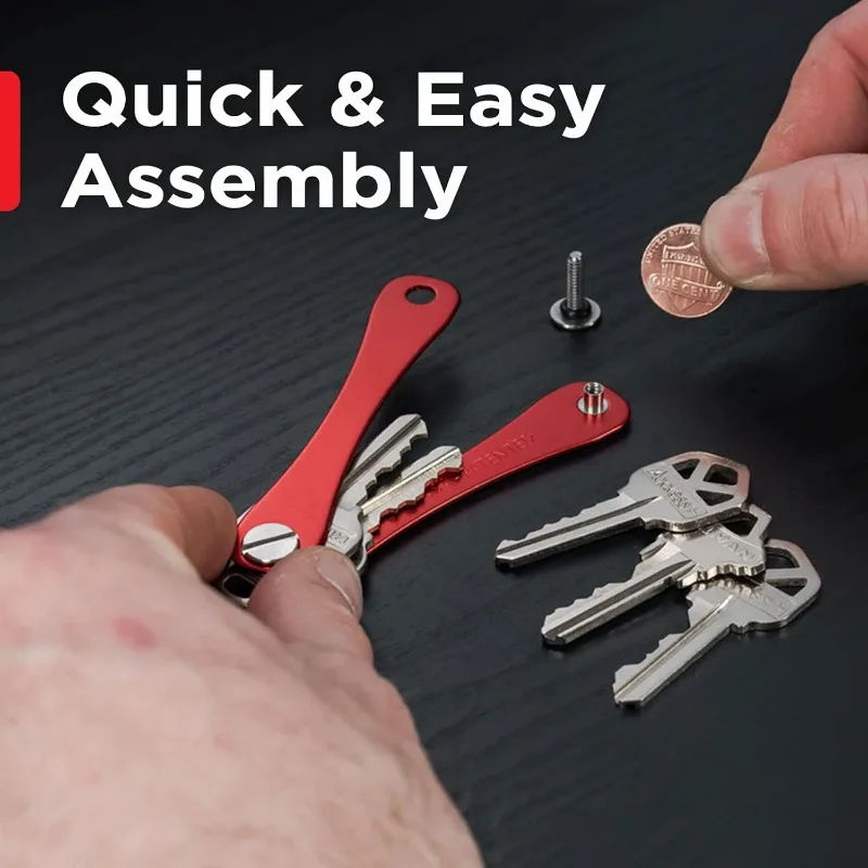 Compact Aluminum Keychain Holder - Stylish & Functional Key Organizer