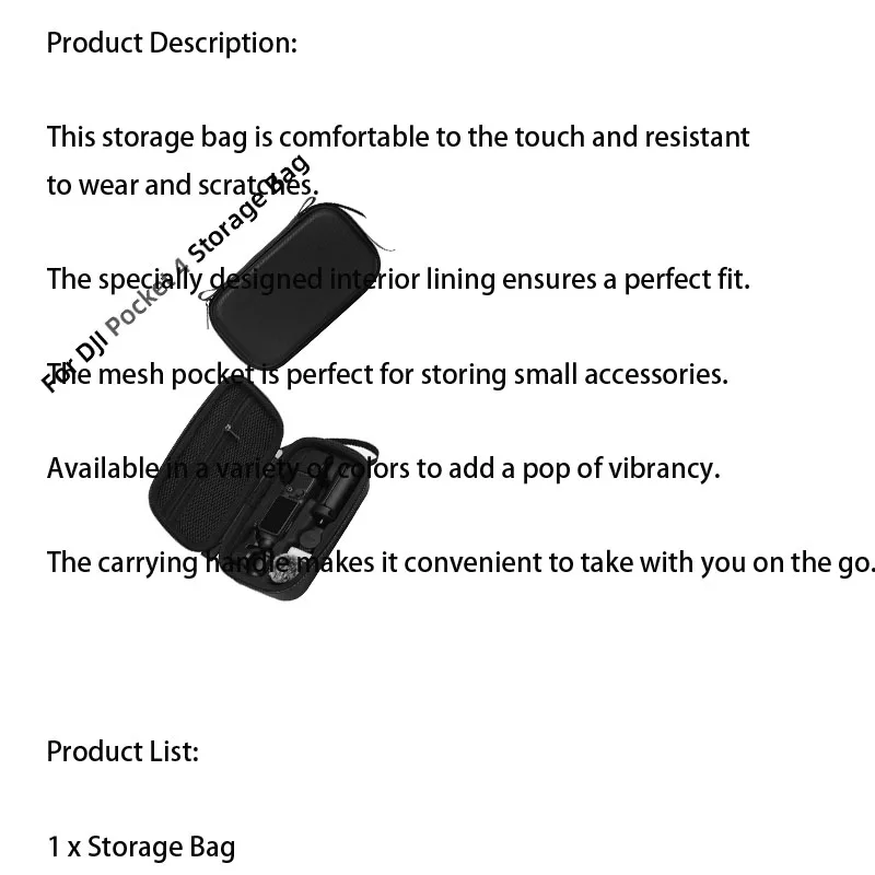 Étui de transport pour DJI Pocket 4 - Sac de rangement haute capacité