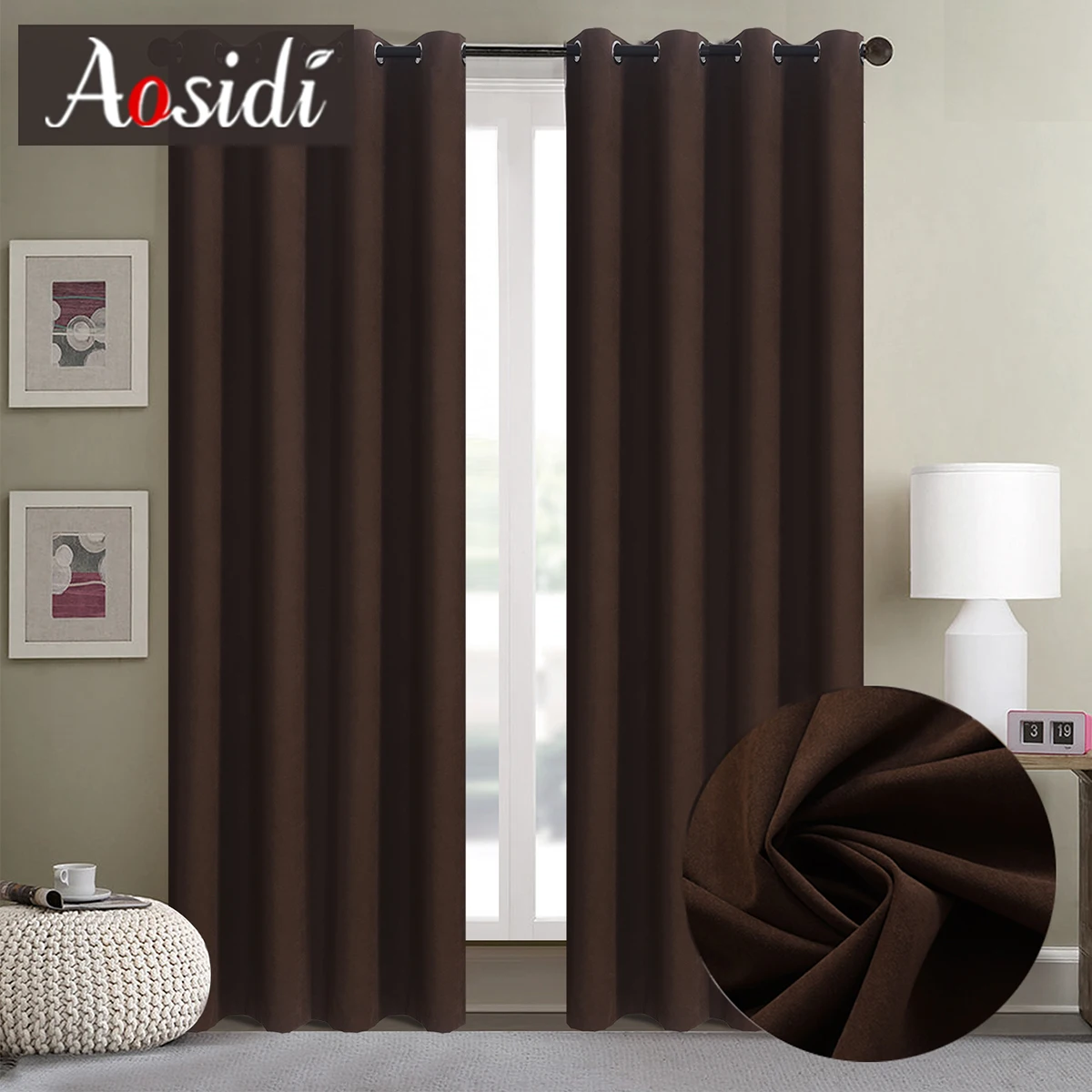 Solid Color Blackout Curtains Bedroom Living Room Modern Curtain Shading Curtain 