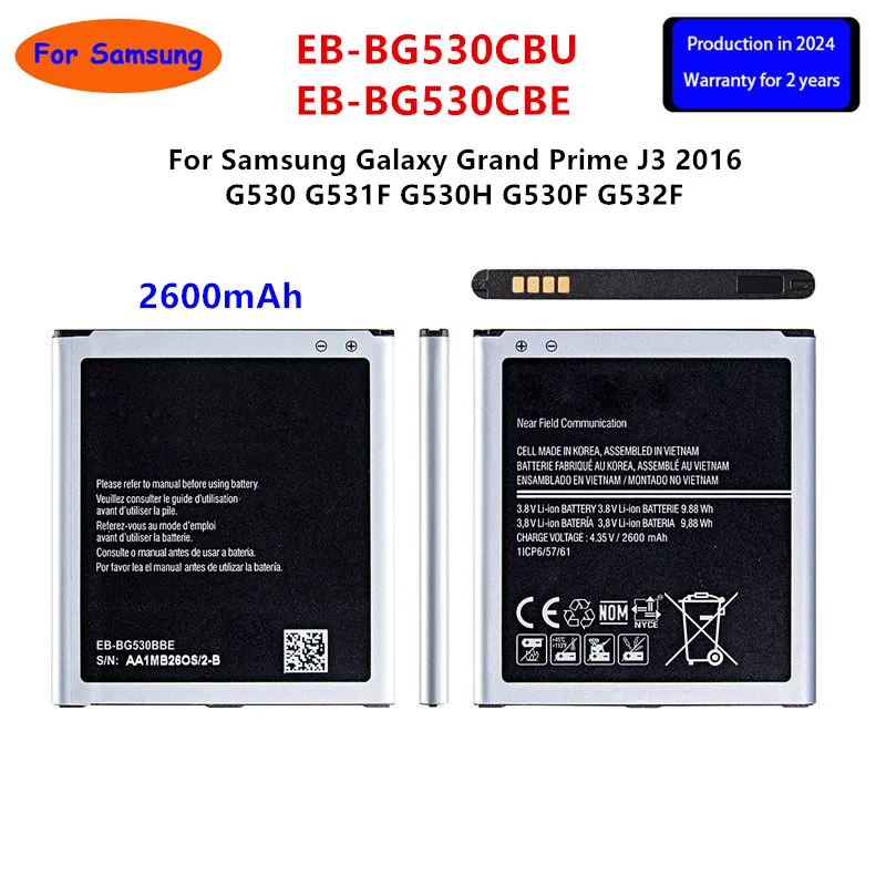 Совершенно новый телефон, аккумулятор 2600 мАч для Samsung Galaxy Grand Prime J3 2016 G530 G531F G530H G530F G532F