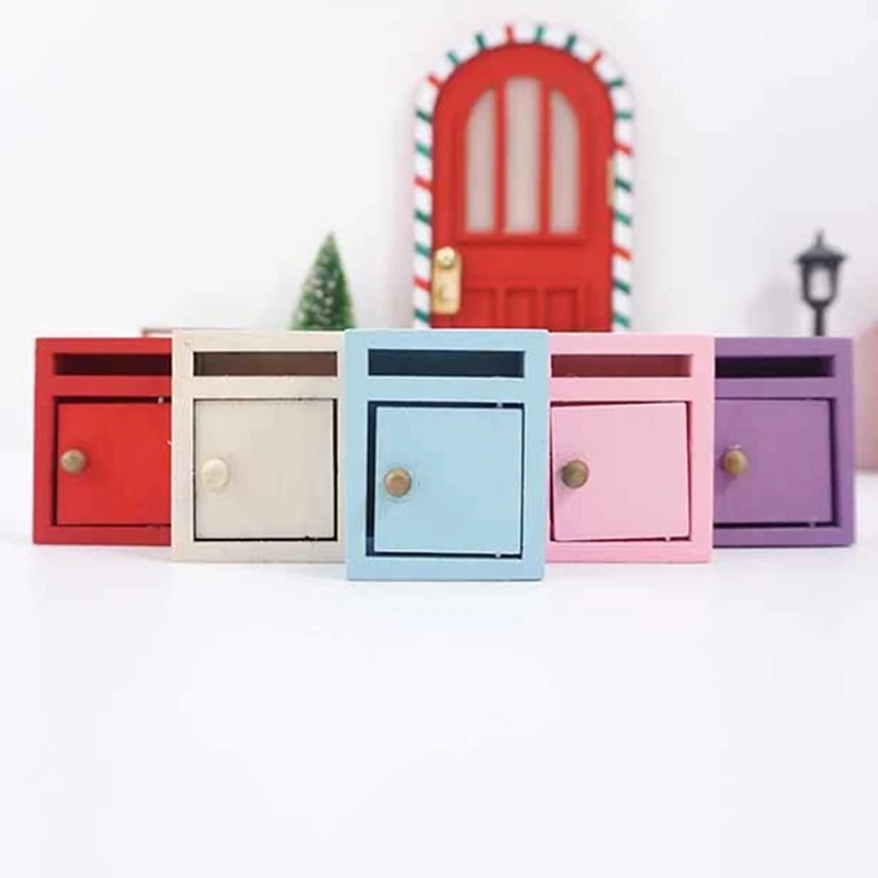 

1Pc 1:12 Dollhouse Miniature Mailbox Color Letter Box Fairy Garden Model Decor Toy Doll House Accessories