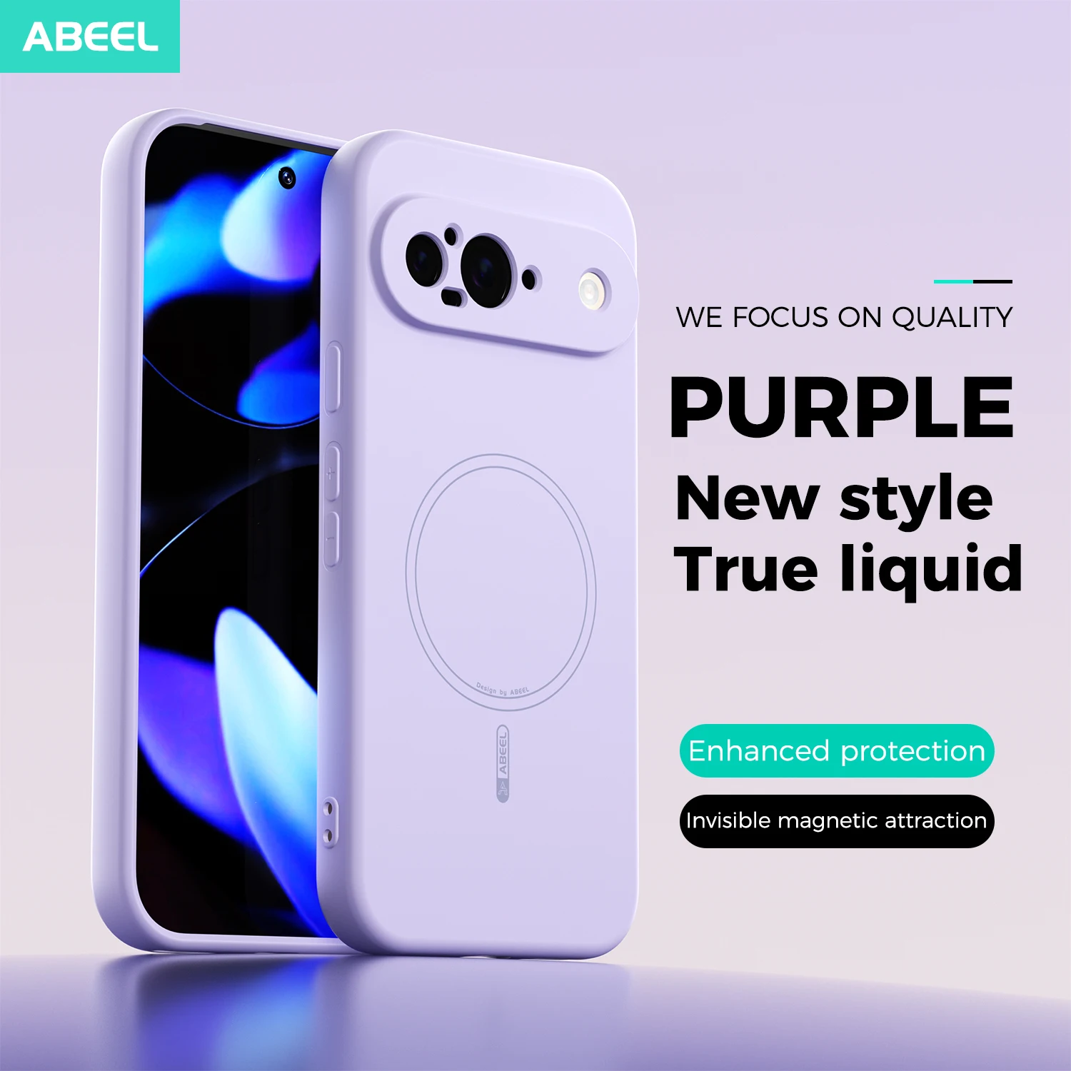 Silky Touch Liquid Silicone Phone Case with Magnetic Wireless Charging Protection
