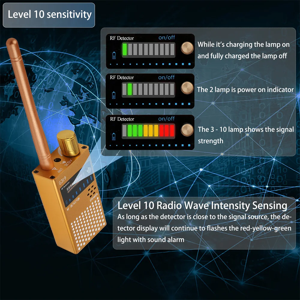 G318 G319 Anti-Spy RF Signal Detector GSM Audio Bug GPS Tracer Lens Device Finder Wireless Spy Camera Anti Candid Camera Scanner hidden camera detector infrared camera detector camera detector signal detector