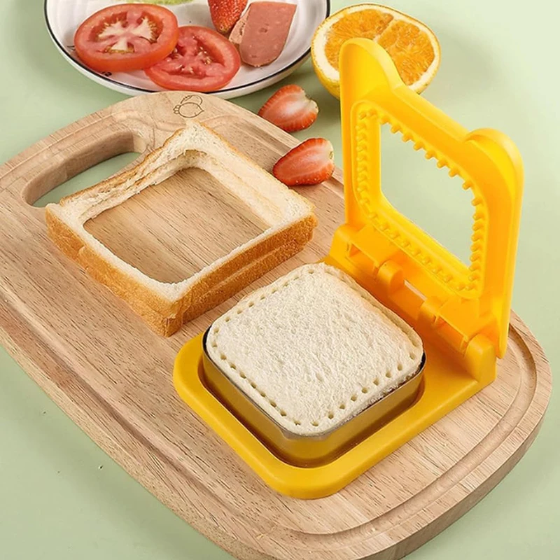 

Sandwich Cutter And Sealer Breakfast Sandwich Maker Sandwich Cookie Cutter Toast Bread Sandwich Cutting Mold Kitchen Gadgets