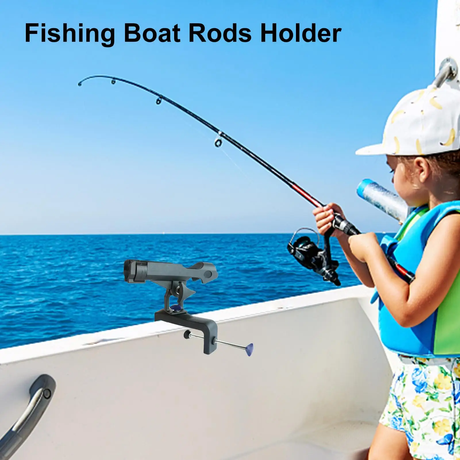 360 Degree Rotation Fishing Rods Holder For Boat Boat Fishing Rod Rack Adjustable Power Lock Fishing Pole Holder Accessories