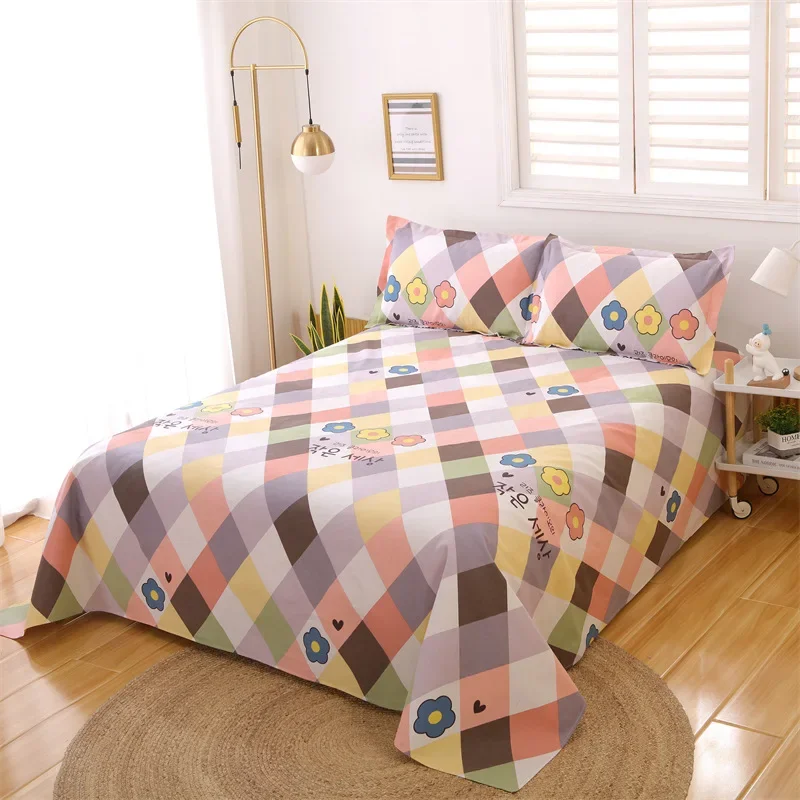 

100 Pure Cotton Old Coarse Cloth Plaid Sheets Cotton Single Bed Sheets Single Student Sheets Thickened and Breathable