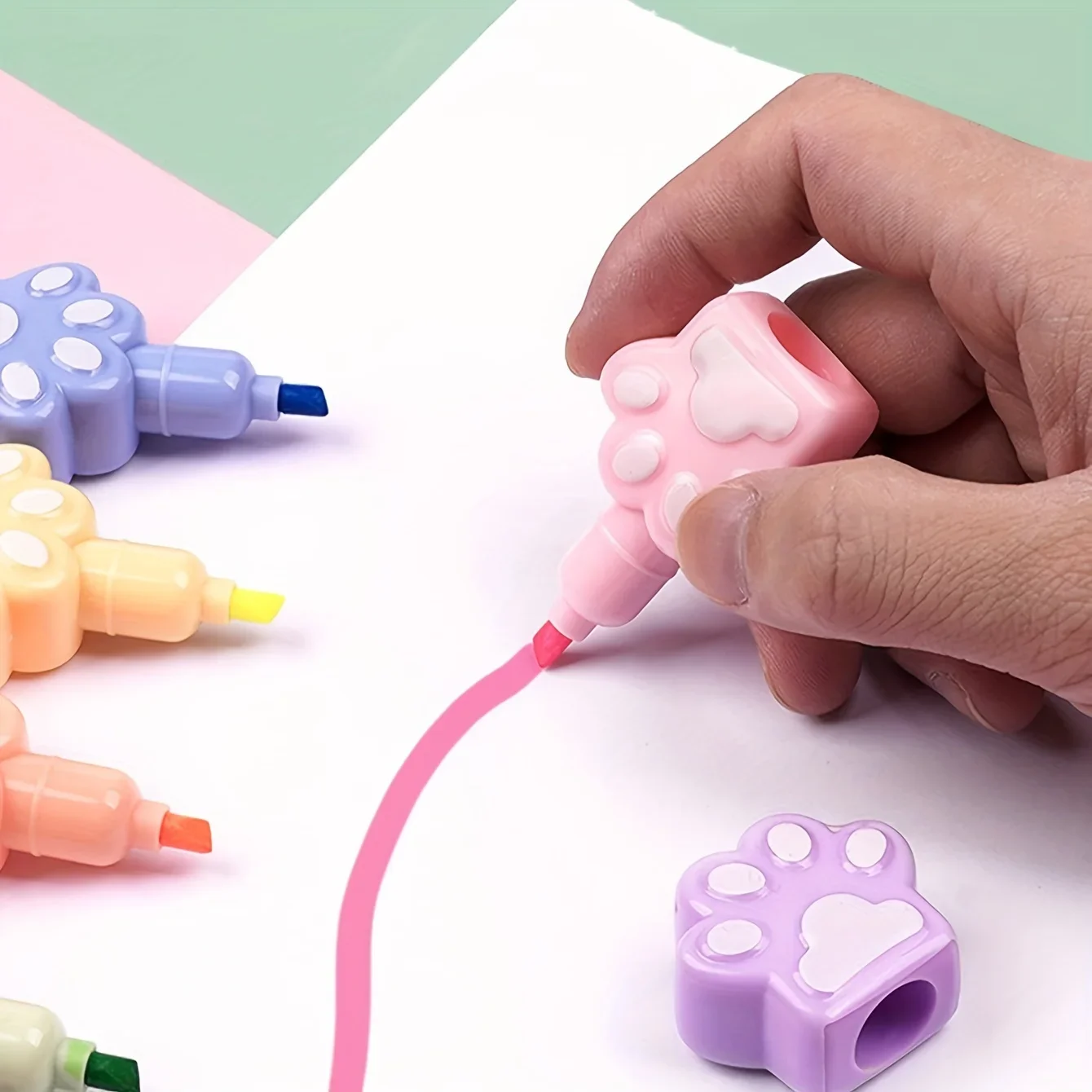 Cat Claw Highlighters Cartoon Pens Journaling Bookmarks