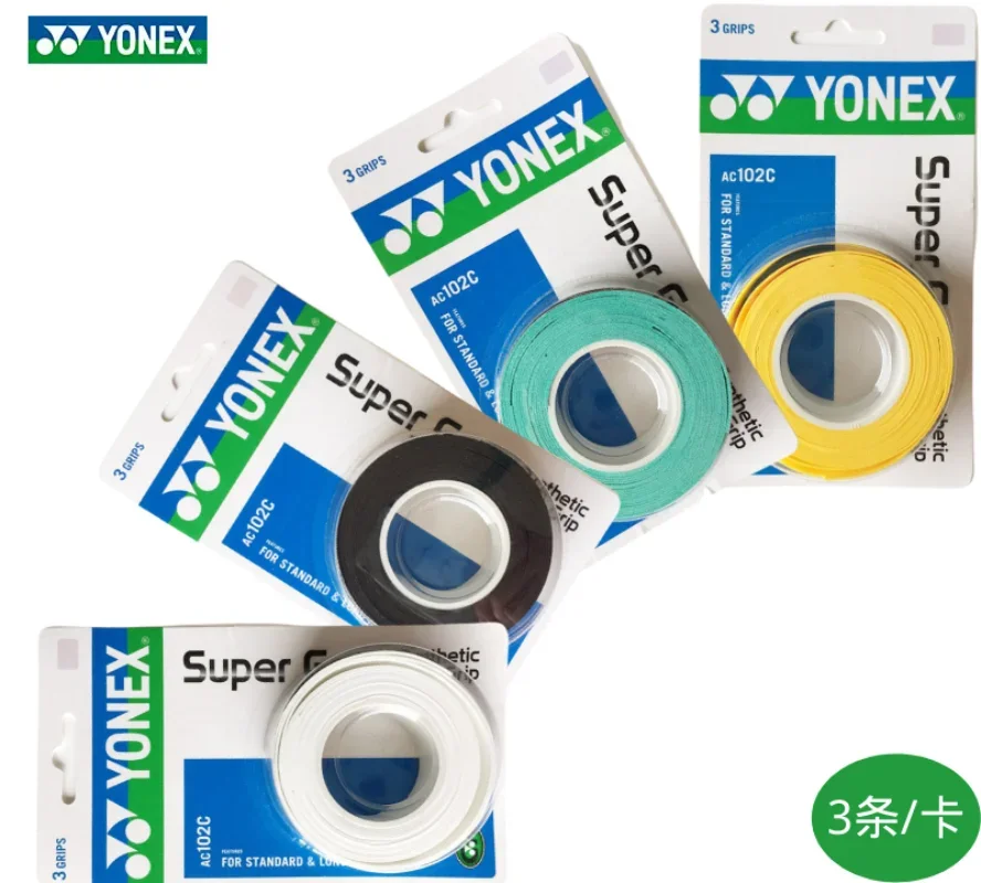 Yonex 3 Grips/Pack Panno Ac102 Ac102Ex 102C Colla A Mano Racchetta Da Badminton Tennis Racchette Antiscivolo Professionali Padel Sticky Grip