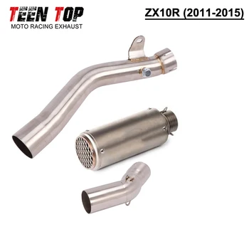 Slip On For Kawasaki ZX-10R ZX10R 2011~2015 Slip-on Exhaust Motorcycle Exhaust Moto Escape Tube Link Pipe Original Muffler Elbow