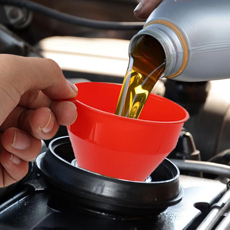 1Pc Universal Telescopic Detachable Refueling Funnel Red Car Motorcycle Engine Oil Filling Equipment Tools Auto Moto Accessories