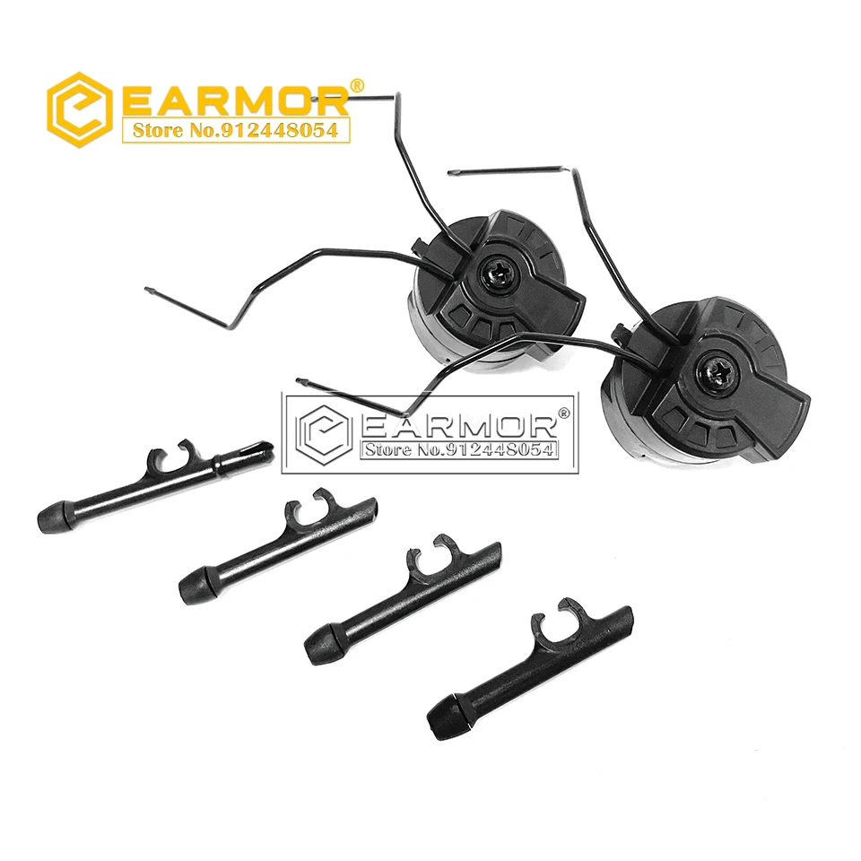Earmor Earphone Curved Helmet Rail Adapter for 360 Degree Rotation of PELT Comtac Earphones