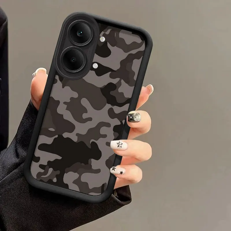 Flexible Silicone Protective Case with Shockproof Camouflage Print Pattern