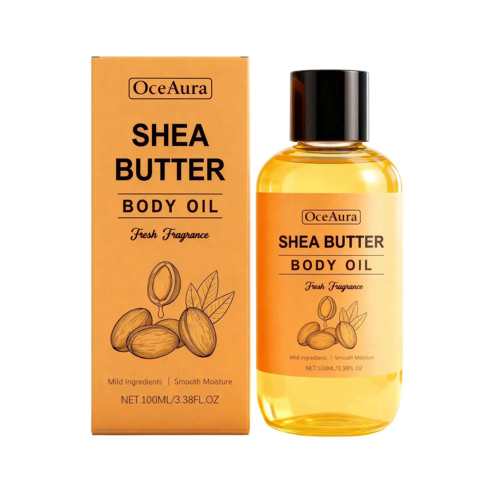 Shea Butter Body Oil - Gentle Nourishment for Full-Body Skin, Lightweight Texture & Easily Absorbed