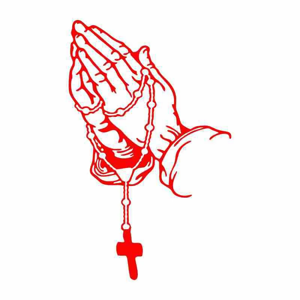 

Fashion Car Sticker Pearl Rosary God Jesus Christ Prayer Gesture Auto Styling Window Glass Motorcycle Vinyl Decal Decoration