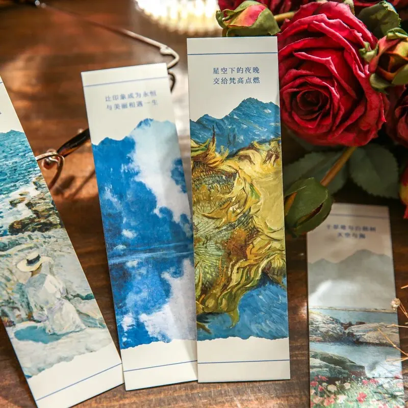 Oil Painting Bookmarks 30 Pieces/box To Assist Reading Tools