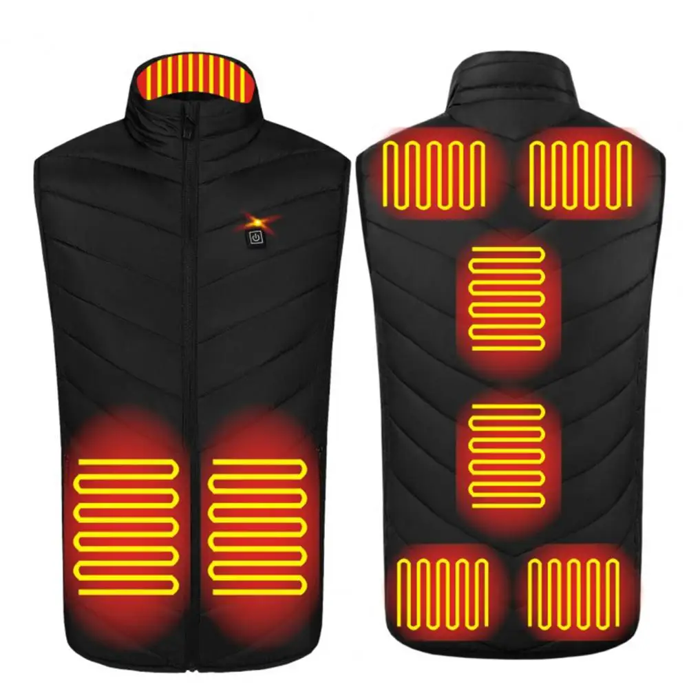 9 Heating Zones Unisex Heated vest Jacket Fashion Coat Intelligent USB Electric Heating Thermal Warm Clothes Winter Heated Vest