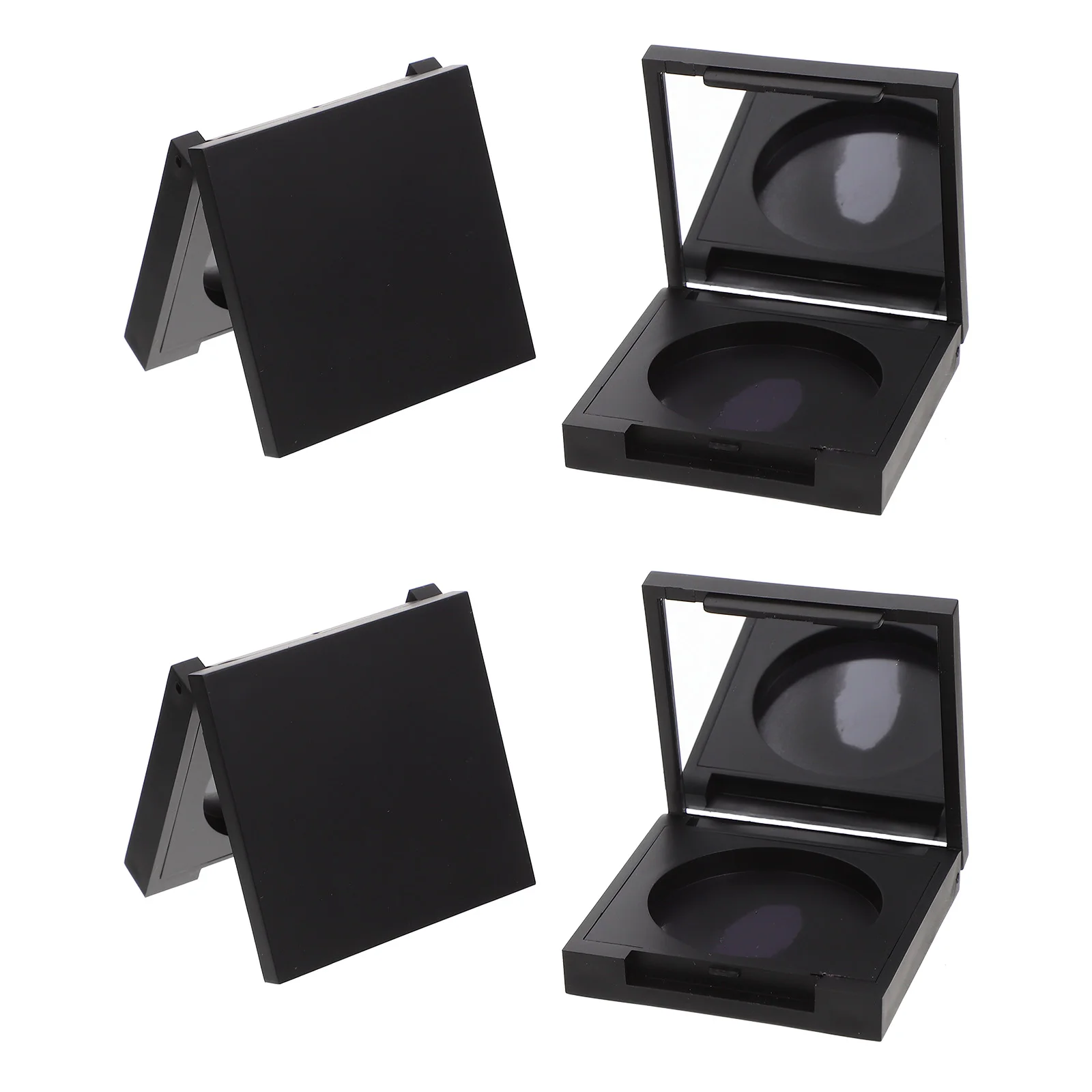 

4Pcs Empty Eyeshadow Cases Makeup Eyeshadow Box Eyeshadow with Mirror Magnetic Makeup Tools Black