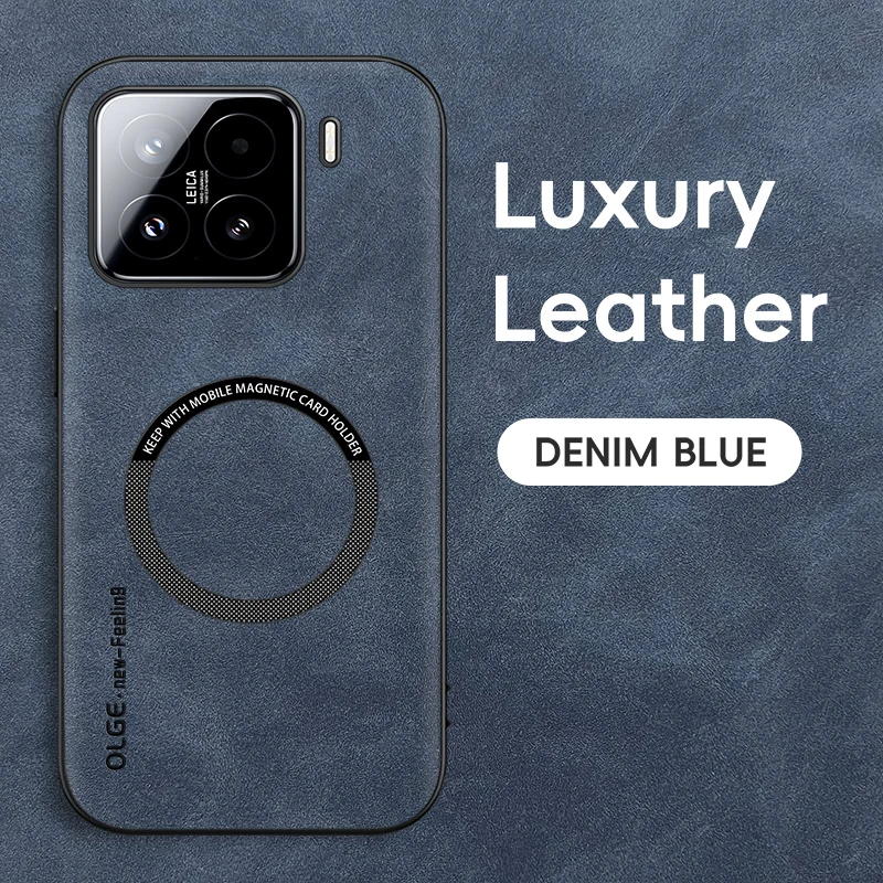 Magnetic Retro Leather Soft Phone Case with Wireless Charging Compatibility