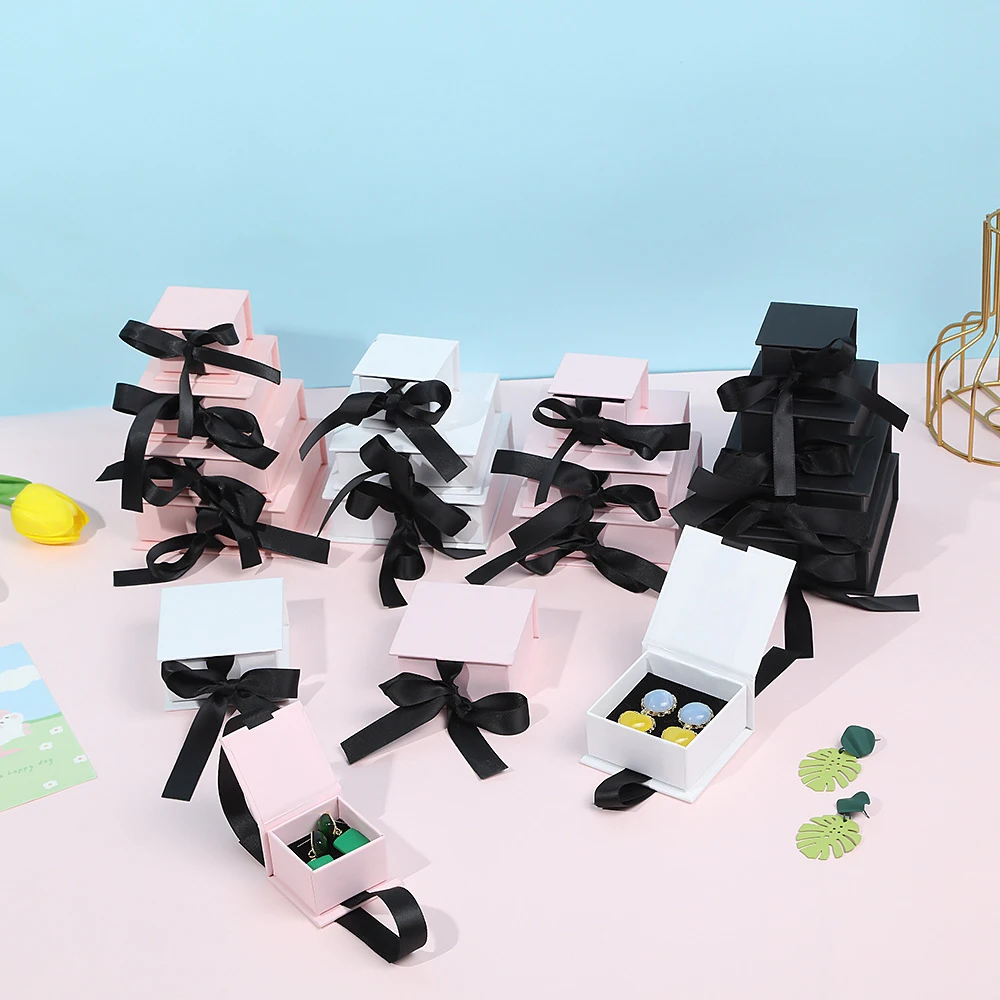 24 Stück individuelles Logo Schmuck Papier Klappe Box Halskette Ring Ohrringe Öl Geschenkverpackung Ohrstecker Armband Aufbewahrung Organizer Display Beutel – Detail 7
