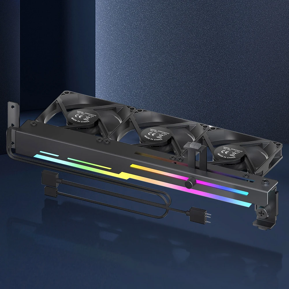 ð ǳ PCI Ʈ 귡Ŷ RGB LED ׷ īȦ, 3x80mm  , 5V 3  ARGB ׷ ī, 2 in 1