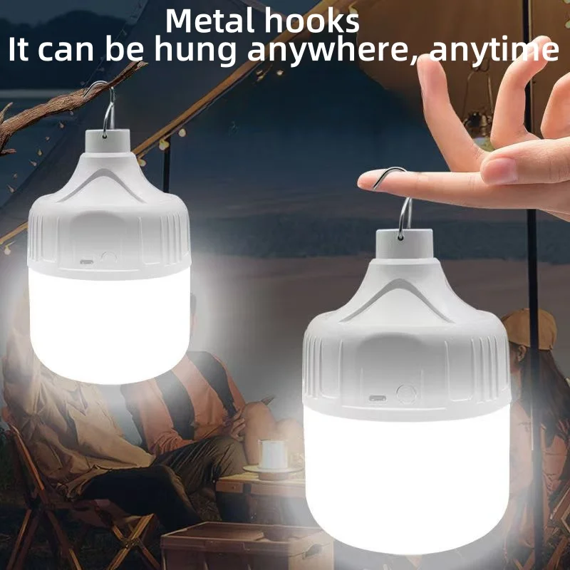Camping Light USB Rechargeable LED Emergency Lamp Outdoor Portable Lanterns with Hook 1 / 2 / 4 / 8pcs for BBQ Tents Battery Bulb camping light portable lanterns camping lamp camping lantern