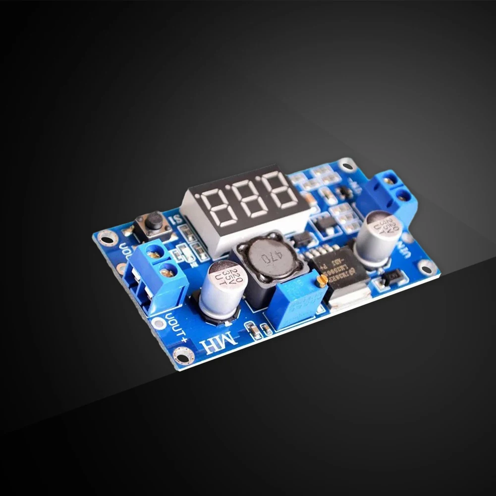 조정 가능한 LM2596 DC-DC 벅 레귤레이터 모듈 4.5-40V 입력 1.25-37V 출력(LED 전압계 포함) 고효율