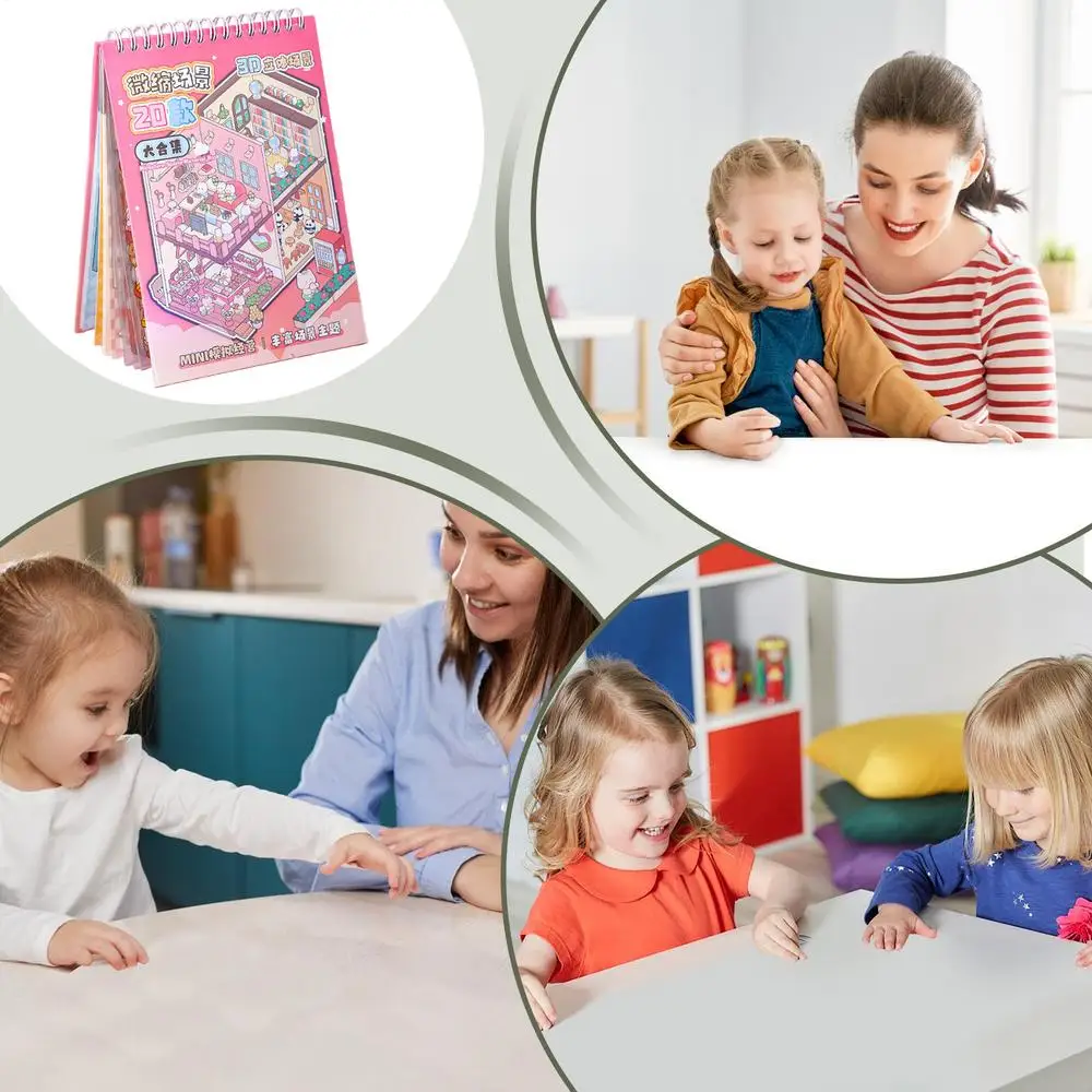 3D Sticker Scenes For Kids Miniature House Scene Stickers Journaling Paper Crafts Aesthetic Supplies For Kids Relief Stress Pass