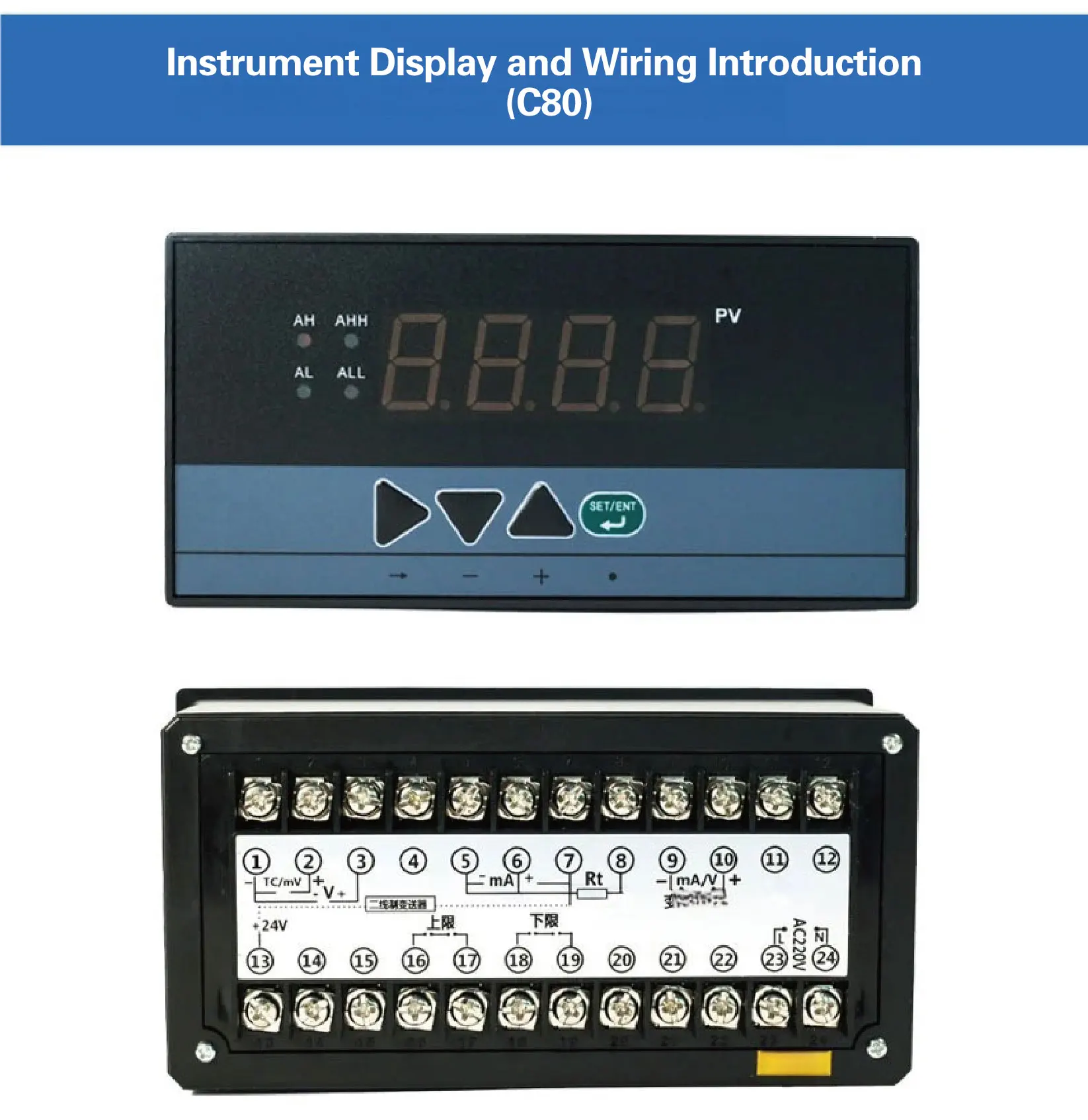 Single Loop PID Temperature Controller Universal Input (TC/RTD/mA/V) 24V DC/220V
