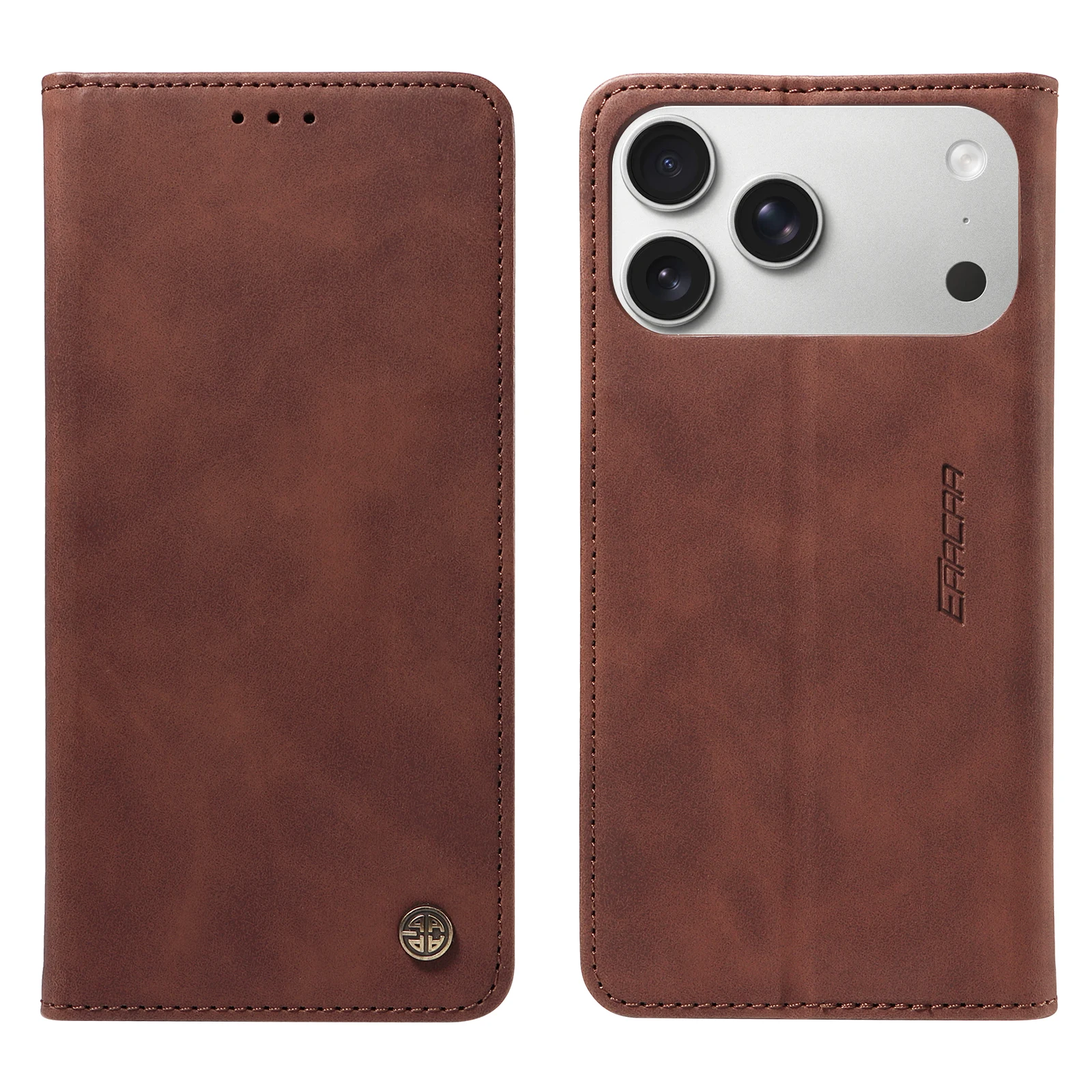 Stylish Faux Leather Flip Phone Case with Card Holder & Stand - Shockproof Cover