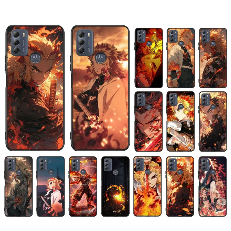 

Rengoku Demon slayer Phone Case For Moto E32 E32S E20 E40 E7 Plus Edge 40 30 Ultra Neo 20 lite G13 G9Plus GPure GStylus