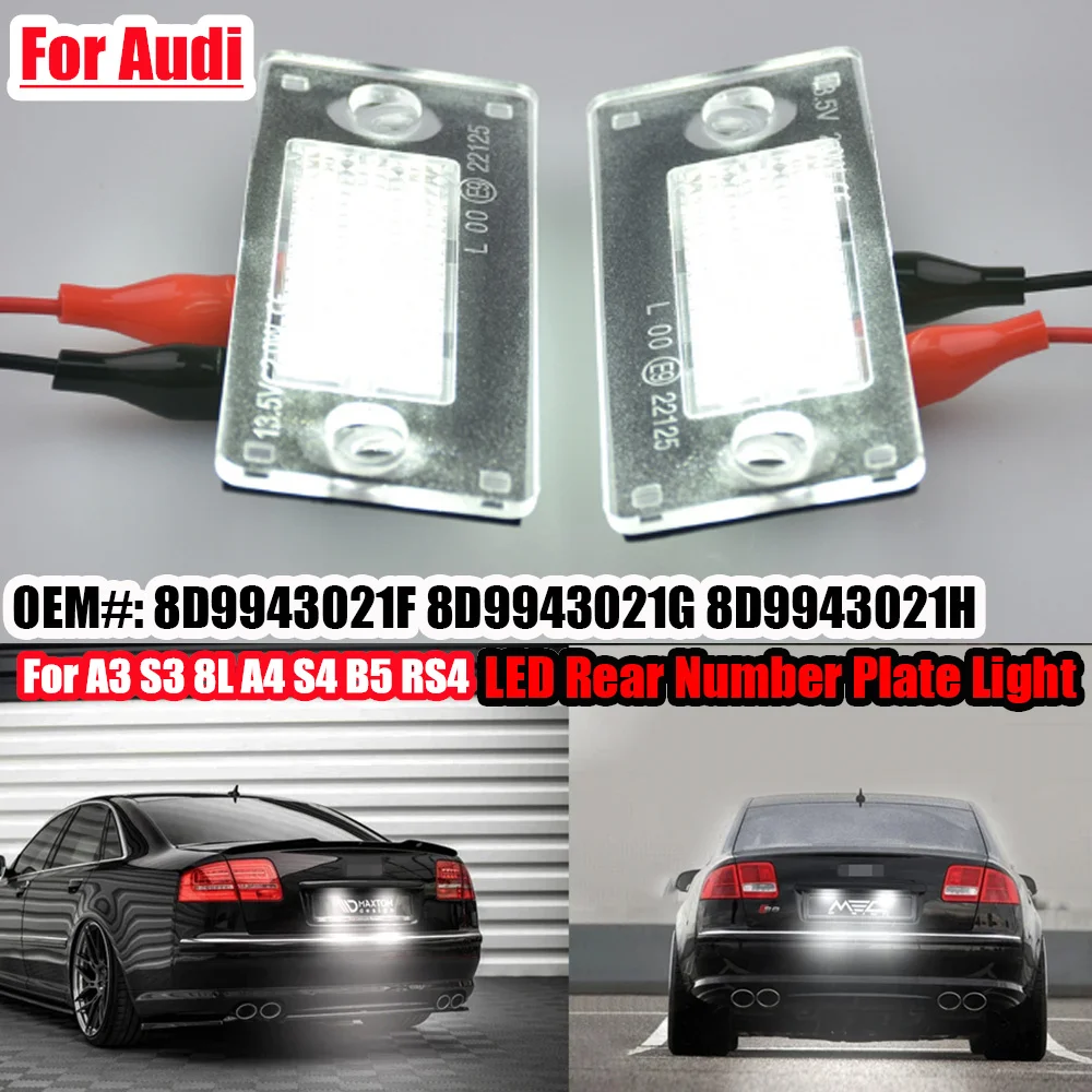 

Светодиодный задний номерной знак светильник 8D9943021 для Audi A3/S3 8L LCI, Фабричный 2000-2003 RS4 Avant Quattro 2000-2002