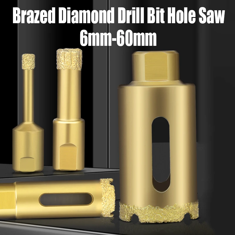 1PC 6mm-60mm Brazed Diamond Drill Bit Hole Saw For Angle Grinder Marble Glass Ceramic Tile Stone Drilling Cutting Opener Tool