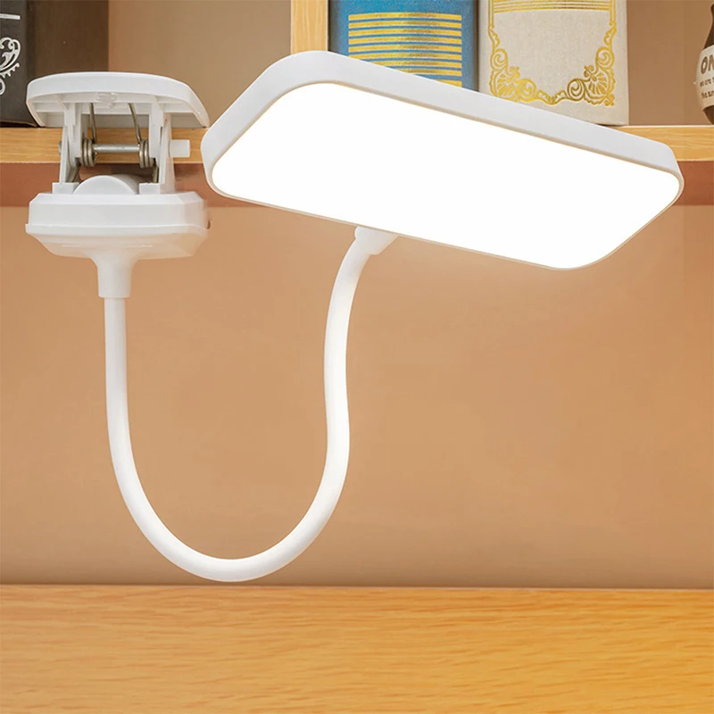 

Led Eye Protection Desk Lamp 3-Level Dimming Lighting with Clip Usb Rechargeable Table Lamp Bedroom Reading Book Night Light