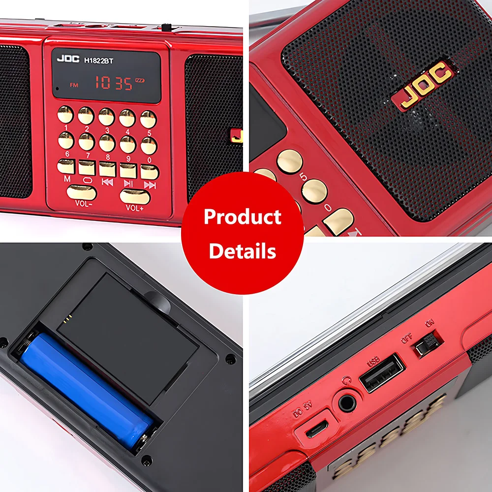 Portable Speaker Stereo FM Radio Wireless USB TF Card Player Rechargeable Bluetooth-compatible With FM Stereo Receiver