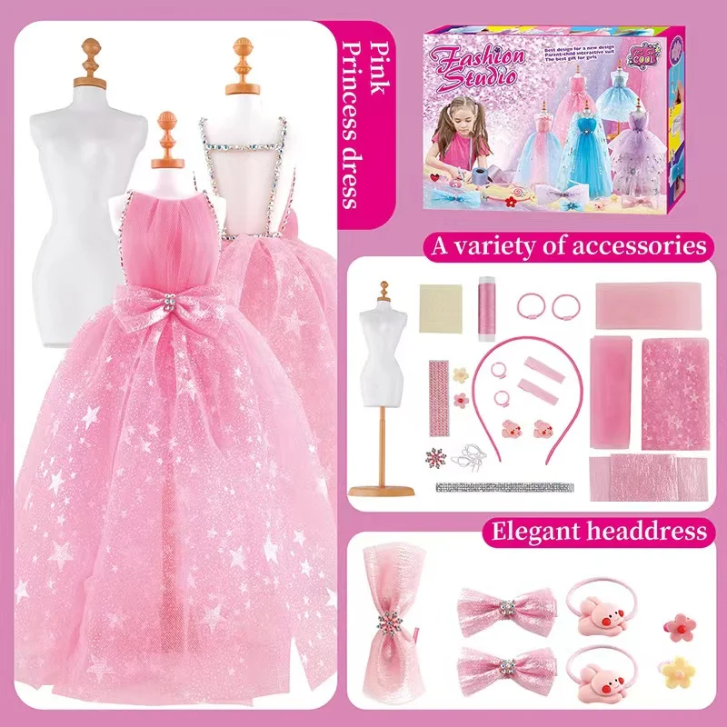 600+Pcs Fashion Designer Kits for Girls Gifts 6 7 8 9 10 11 12 Years Old, Girls' Fashion Creativity DIY Arts & Crafts Kit with 4 Mannequins for Girls  Birthday Gift,Sewing Kit for Kids Ages 8-12