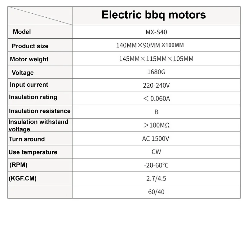 Description Picture 4 of item220V Outdoor/Home BBQ Grill Motor Rotating Motor Spit Rotisserie Motor For Roasting Furnace Roasted Lambs Piglets Chicken Motors