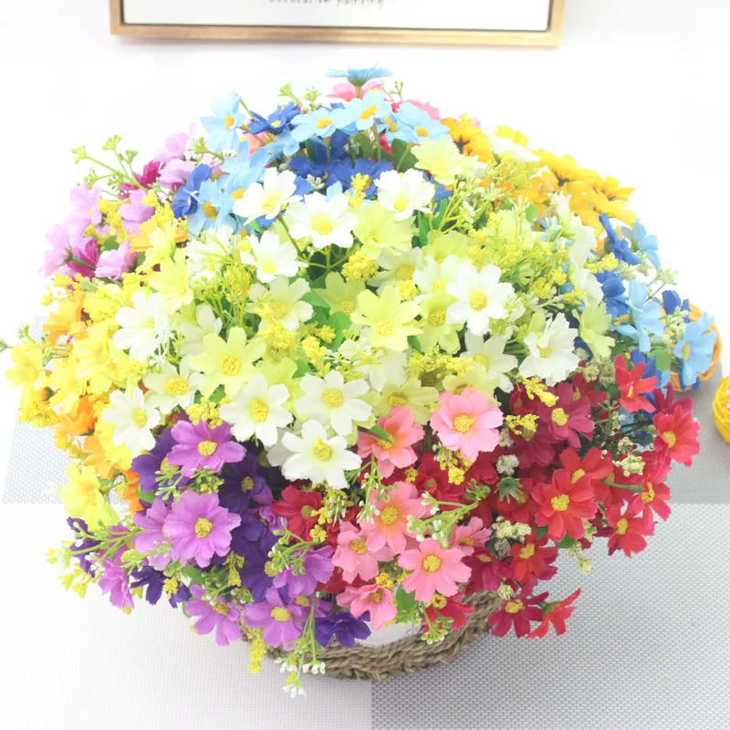High-Quality Daisy Silk Flower Bouquet for Elegant Home and Wedding Décor
