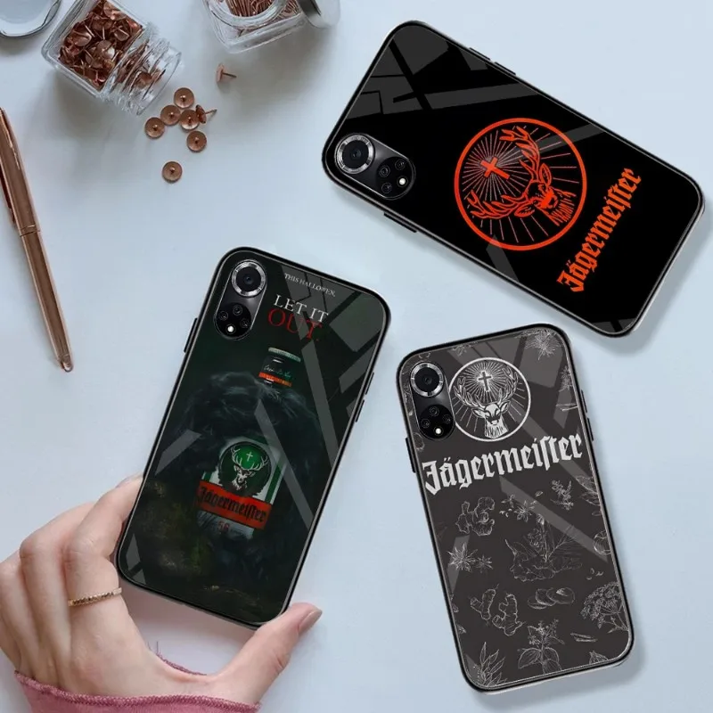 Jagermeister Logo Custodia Per Telefono In Vetro Temperato Per Huawei Mate 60 P 40 30 20 10 Pro Plus Z P50 P9 P Smart 2021 P Plus